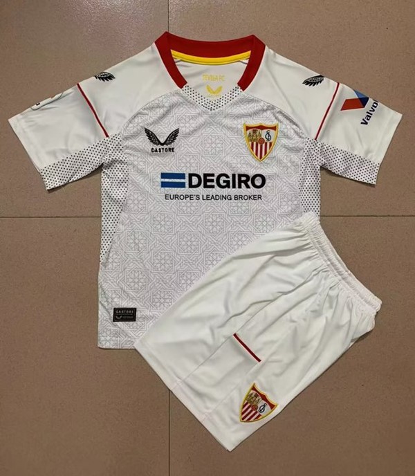 Kids-Sevilla 22/23 Home Soccer Jersey